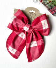 Load image into Gallery viewer, St. Nick Plaid Bows and Headbands