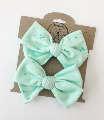 Mermaid MINT Handtied Bows and Headbands