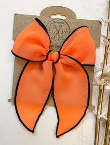 Bright Orange Chiffon Beloved Bows and Headbands