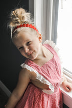 Load image into Gallery viewer, Red Elastic Satin Hearts Headband