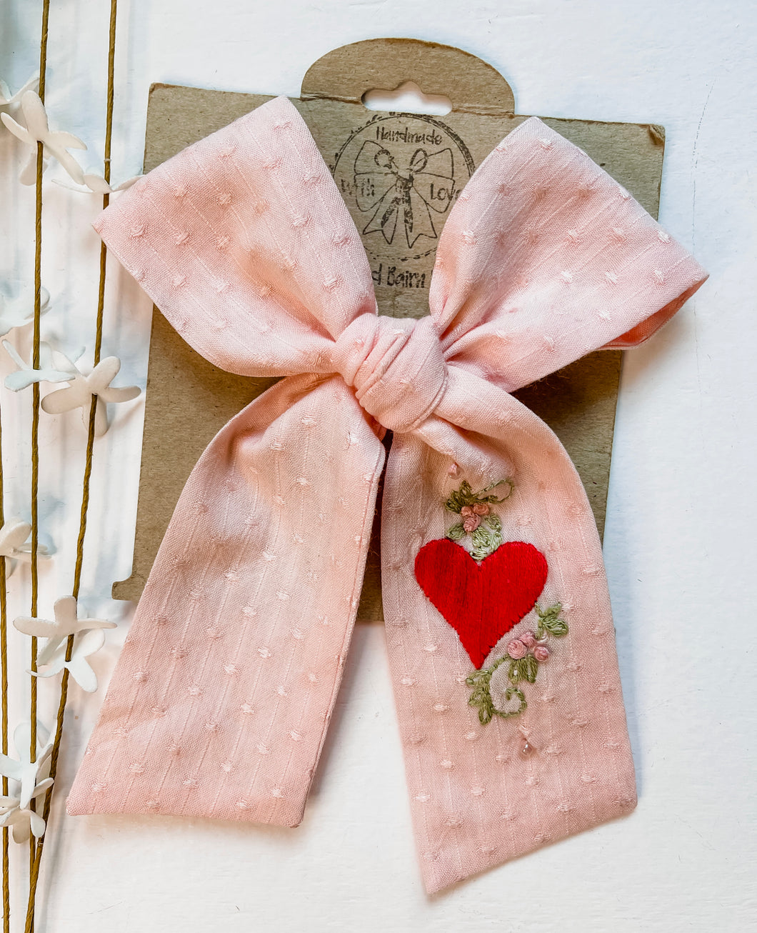 Love Story Embroidered Bows