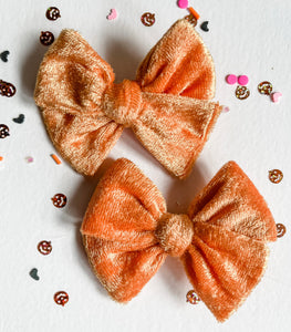 Halloween Orange Velvet Bows