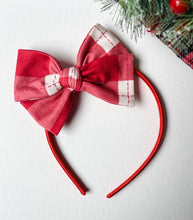 Load image into Gallery viewer, St. Nick Plaid Bows and Headbands