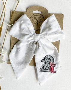 Elephant & Piggie (White) Bows and Headbands