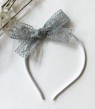 Load image into Gallery viewer, Silver Vintage Lace Bows