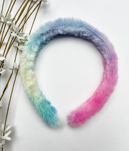 Rainbow Tie Dye Fuzzy Headbands