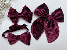 Load image into Gallery viewer, Dark Burgundy Velvet Bows and BowTie