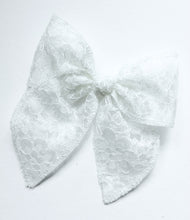 Load image into Gallery viewer, White Lace “Kali” and Handtied Bows