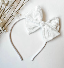 Load image into Gallery viewer, Snowy Night Handtied Bows and Headbands