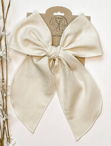 Ivory Linen Bows and Headbands