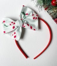 Load image into Gallery viewer, Candycane Bows and Headbands