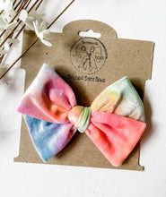 Load image into Gallery viewer, Tie Dye Velvet Handtied Bows and Headbands