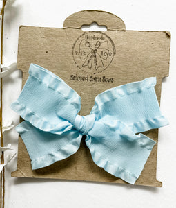 Pastel Handtied Double Ruffle Bows