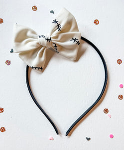 “Stitches” Handtied Bows and Headbands
