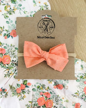 Load image into Gallery viewer, Orange Blossom Swiss Dot Bow