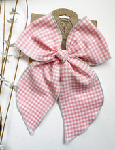 Load image into Gallery viewer, *SALE* Pink/mint Gingham Bows and Headbands