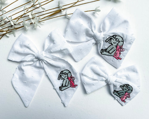 Elephant & Piggie (White) Bows and Headbands