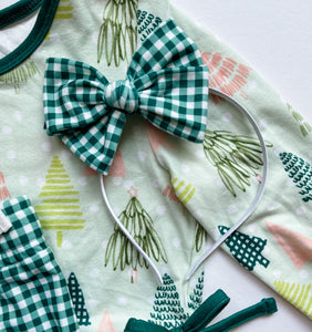 Green Gingham Lounge Bows