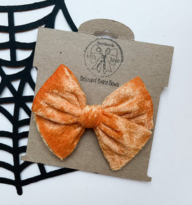 Halloween Orange Velvet Bows