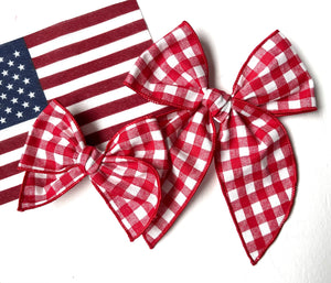 Red Gingham Beloved Bows and Headbands