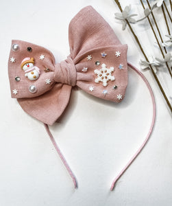 Pink Winter Wonderland Embellished Bow