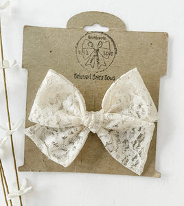 Ivory Lace School Girl Bows