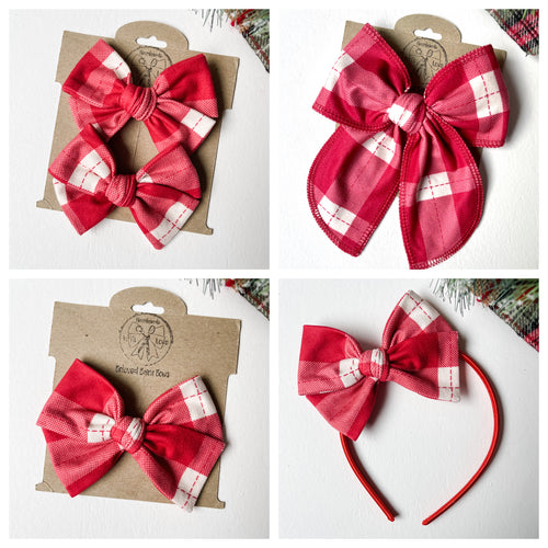 St. Nick Plaid Bows and Headbands