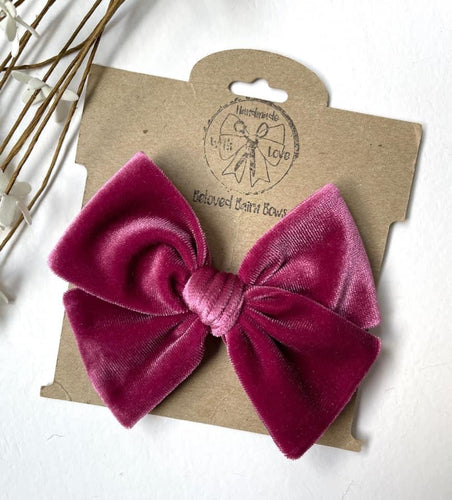 Raspberry Handtied Bows and Headbands