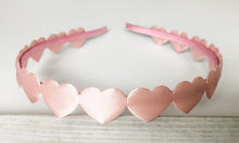 Load image into Gallery viewer, Baby Pink Satin Hearts Headband