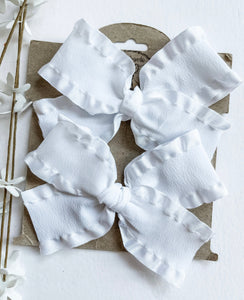 Pastel Pigtails Double Ruffle Bows