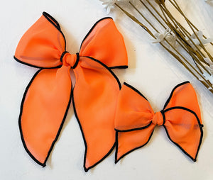 Bright Orange Chiffon Beloved Bows and Headbands