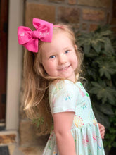 Load image into Gallery viewer, *4 Week TAT* Sweet Hot Pink Linen Name Bows