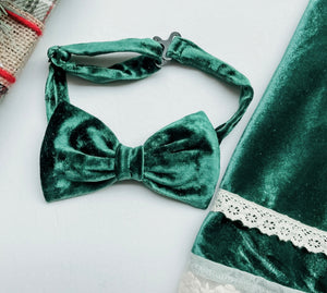 Emerald Green Velvet Bow tie
