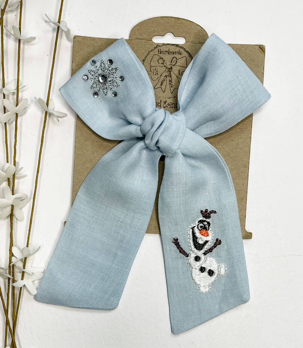 Olaf Embroidered and Embellished Bows